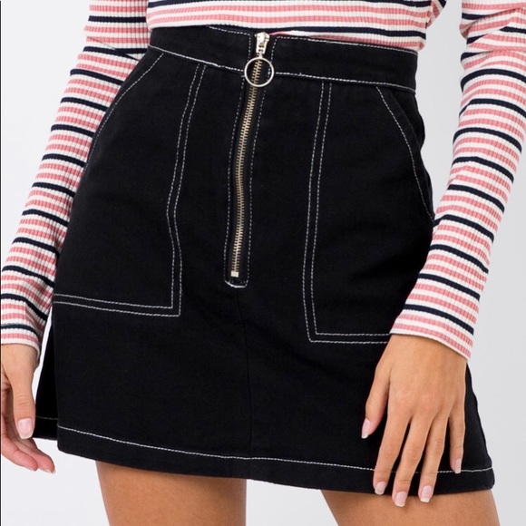 Princess Polly Dresses & Skirts - PRINCESS POLLY HIGH WAISTED MINI SKIRT BLACK
